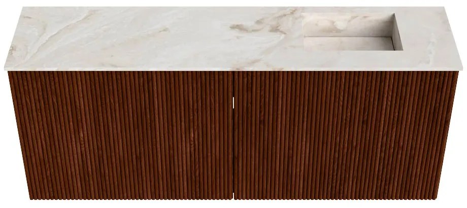 Mondiaz Joya DLux 100cm toiletmeubel ruby met wastafel faye rechts 1 kraangat frappe