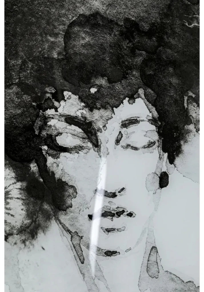 Kare Design Smokey Hair Groot Schilderij Zwart-wit