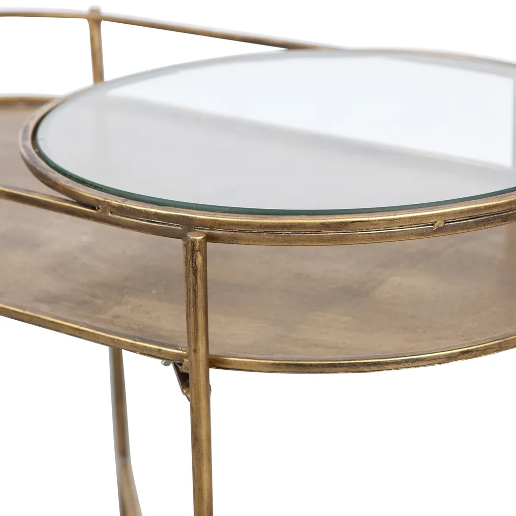 BePureHome Adorable Antique Brass Bijzettafel Ovaal - 65 X 37cm.