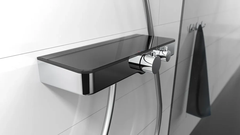 Schutte Ocean thermostatische douchekraan met planchet chroom/antraciet