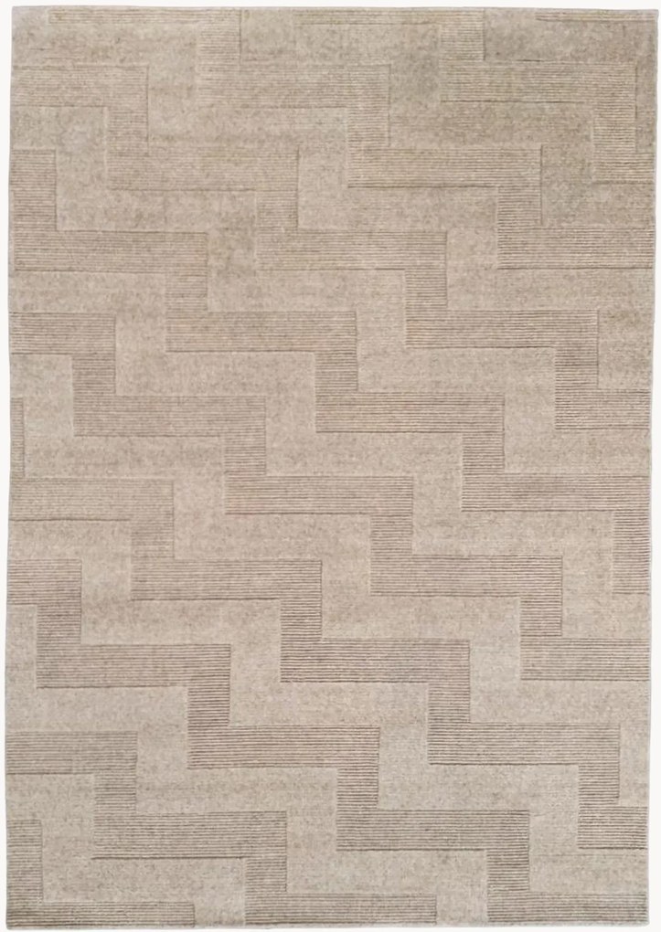 Handgemaakt hoog-laag wollen vloerkleed Valmont