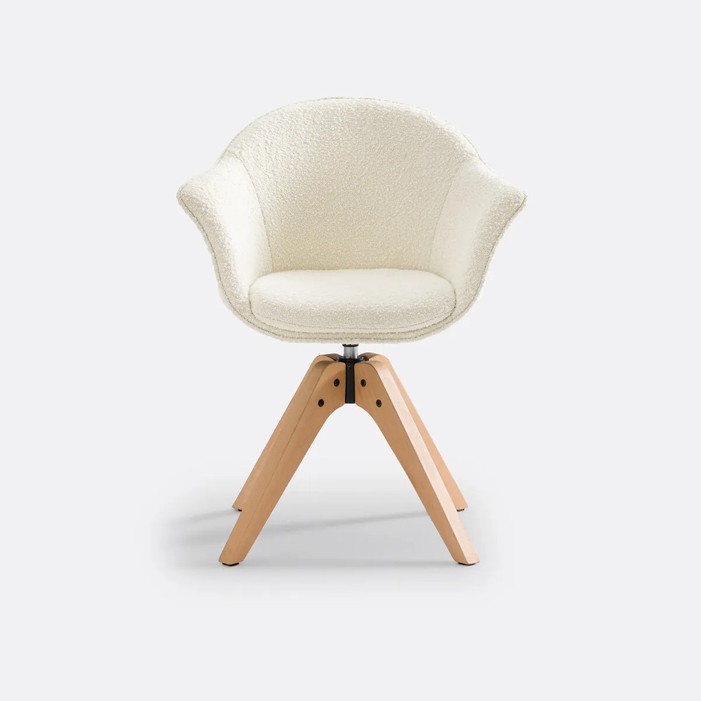 Draaibare bureaustoel in bouclé, Melona