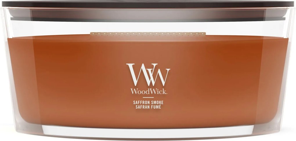 WoodWick geurkaars - Ellipse HearthWick Flame - Saffron Smoke