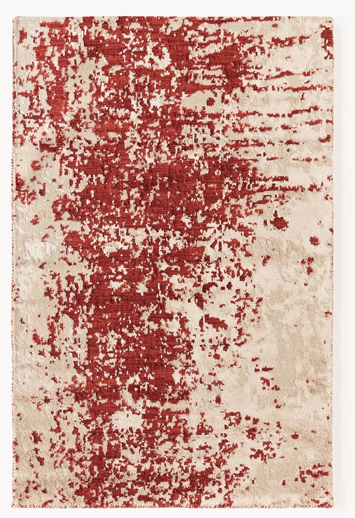 Handgeweven wollen vloerkleed Cynthia met abstract patroon