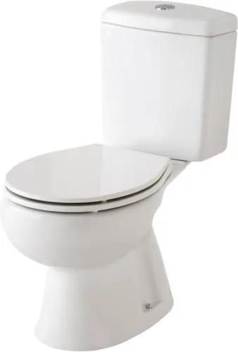 Nemo Start Star PACK staand toilet 675 x 765 x 360 mm wit porselein met uitgang AO 235 cm jachtbak met Geberit spoelmechanisme wit porselein Proseat toiletzitting wit hout met pvc scharnieren 049025