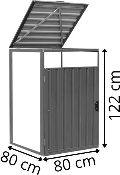 Behuizingsuitbreiding met statief voor 1 120l of 240l container Alabama CoverTech antraciet