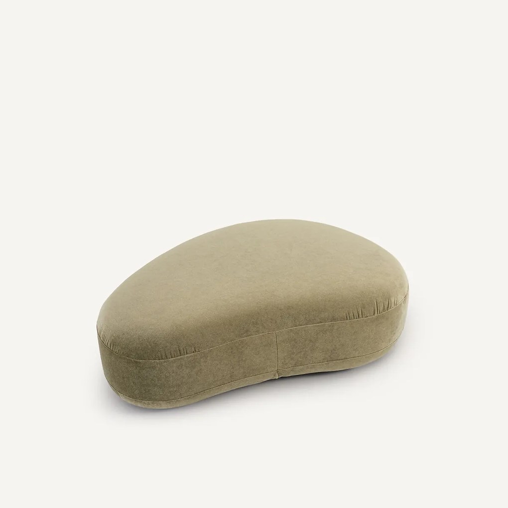 Voetenbank van linnen fluweel, Rosebury, ontwerp Emmanuel Gallina