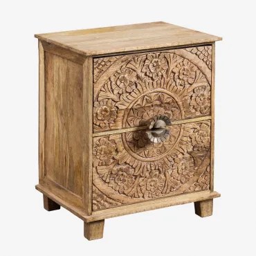 Pack Van 2 Rechthoekige Nachtkastjes 40x30 Cm Van Wiluna Mangohout Mangohout - Sklum