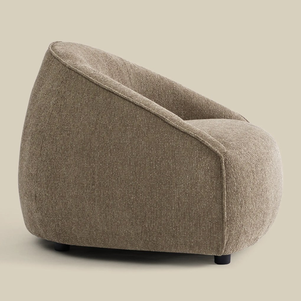 Taupe Fauteuil Met Ronde Rugleuning