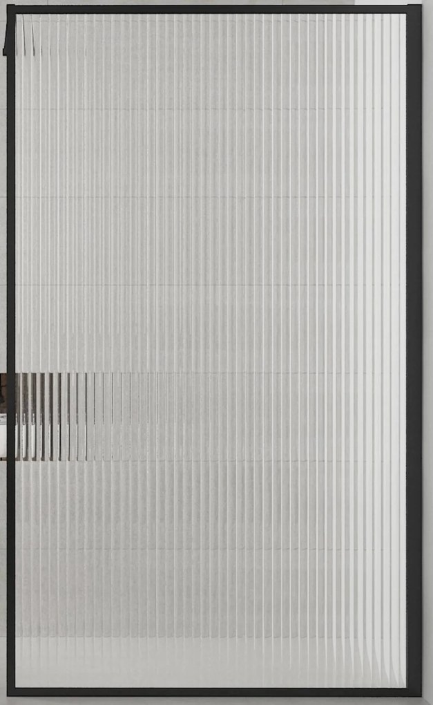 Saqu Faye inloopdouche incl. antikalk 100x200cm ribbelglas mat zwart