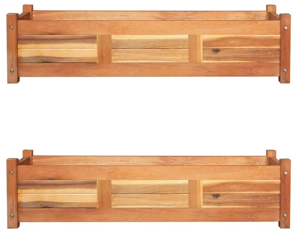 vidaXL Plantenbakken verhoogd 2 st 100x30x25 cm acaciahout
