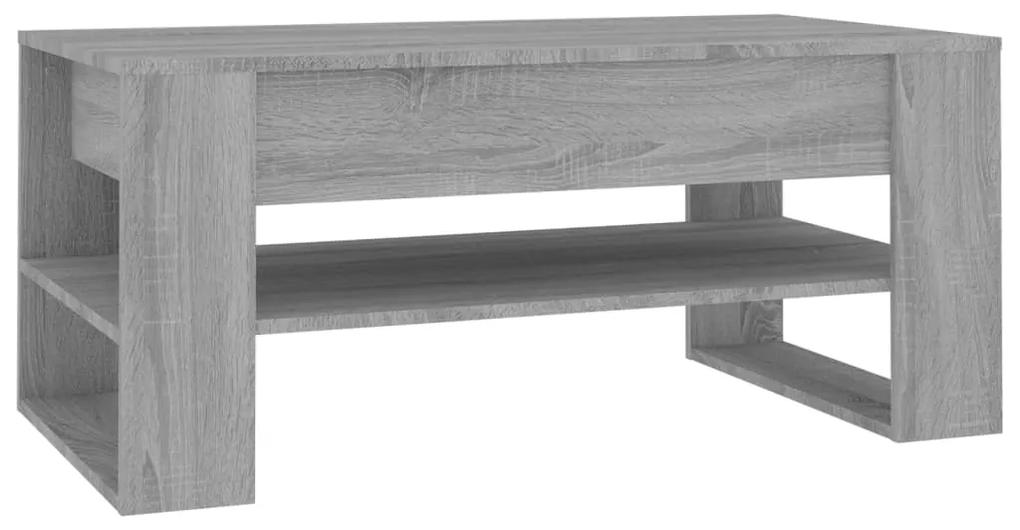 vidaXL Salontafel 102x55x45 cm bewerkt hout grijs sonoma eikenkleurig