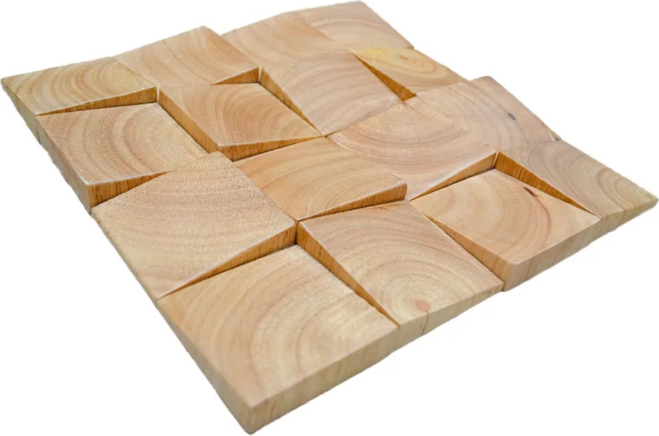 3D Houten Wandpaneel | Rubberwood | 30×30 cm | Wanddecoratie