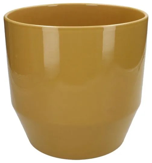 Bloempot, aardewerk, okergeel,Ø 23 cm