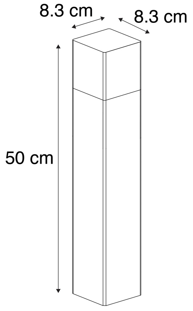 Staande buitenlamp zwart 50 cm IP44 met smoke glas - Denmark E27 IP44 Buitenverlichting