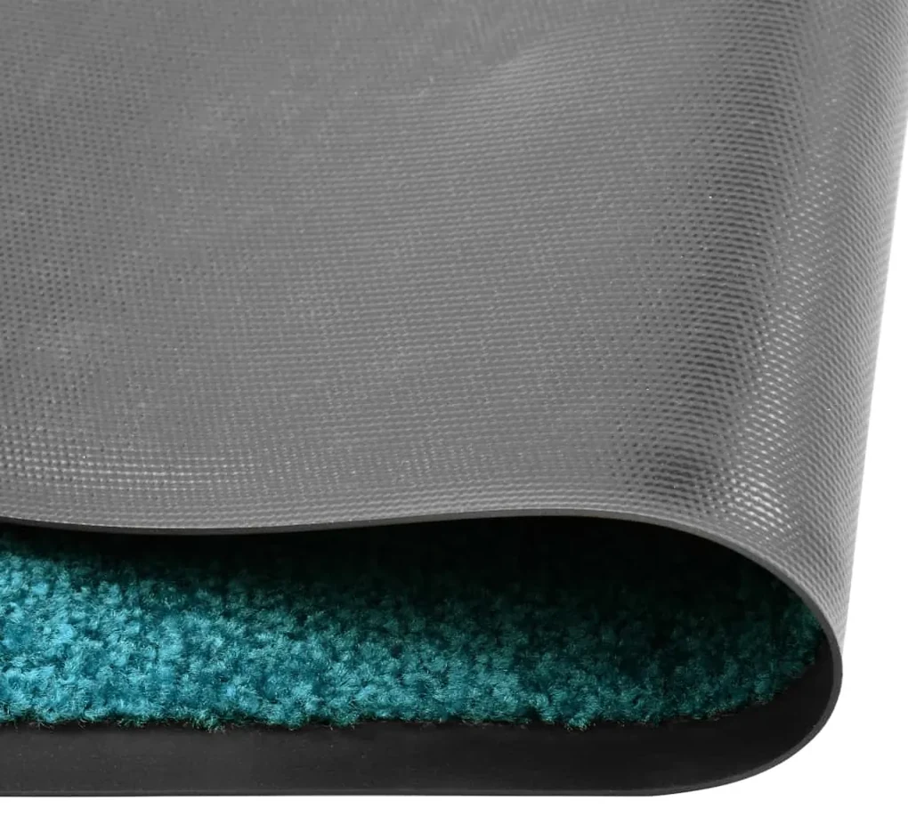 vidaXL Deurmat wasbaar 60x90 cm cyaan