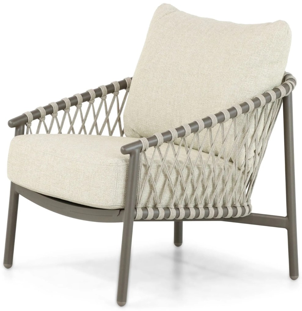 Stoel en Bank Loungeset 5 personen Aluminium/rope Taupe  4 Seasons Outdoor Allora/Riah
