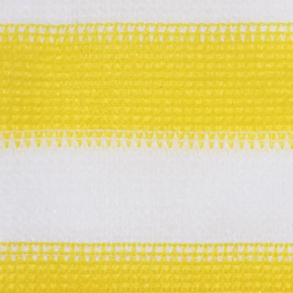 vidaXL Balkonscherm 90x500 cm HDPE geel en wit