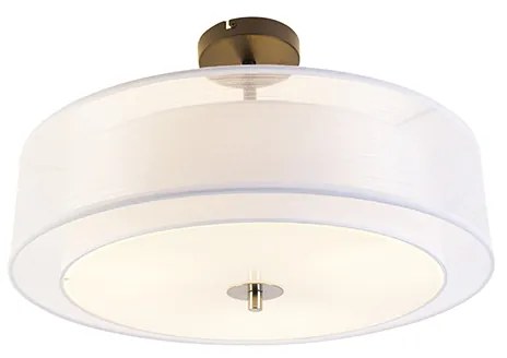 Moderne plafondlamp wit 50 cm 3-lichts - Drum Duo