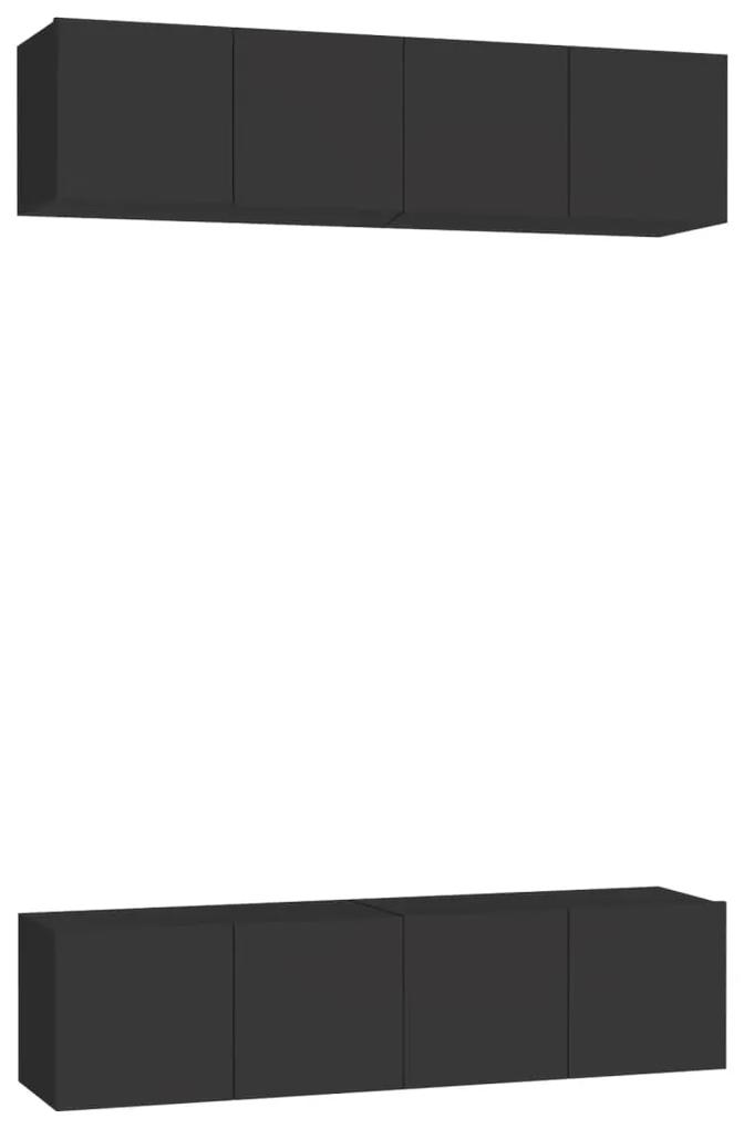vidaXL Tv-meubelen 4 st 60x30x30 cm spaanplaat zwart