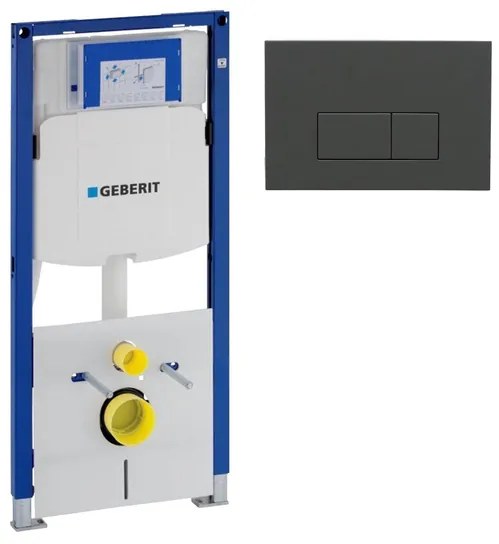 Geberit Duofix Element - UP 320 - QeramiQ push bedieningsplaat - wand 112cm - bedieningsplaat antraciet mat - rechthoekige knoppen - kunststof wit glans SW1102377 SW1242378