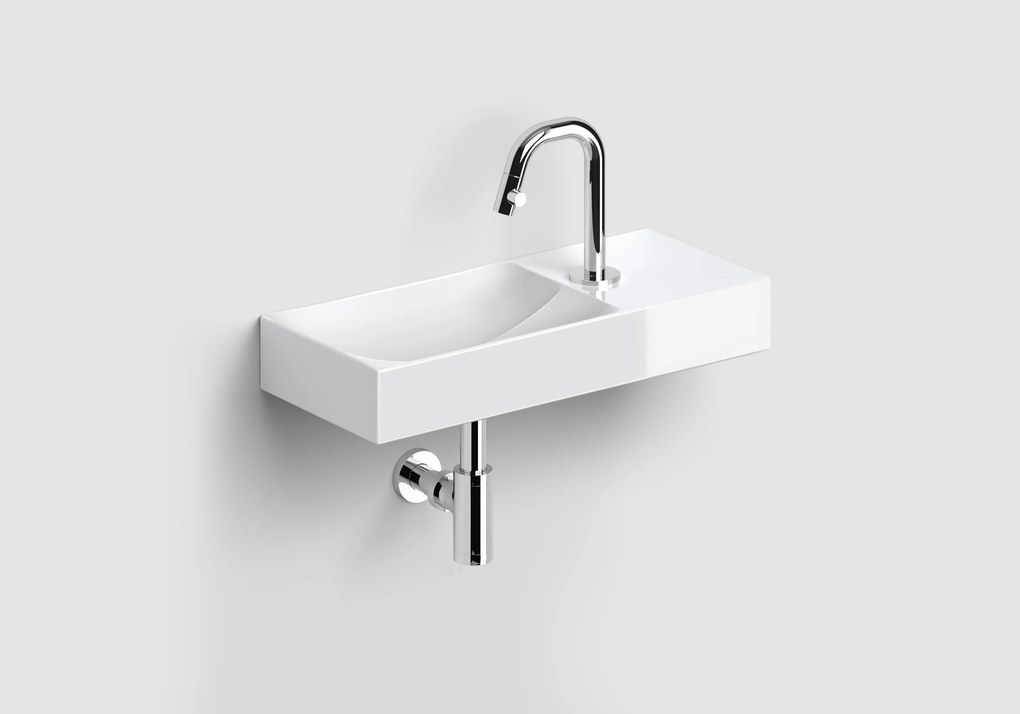 Clou Vale keramische fontein 45cm wit glans met Kaldur toiletkraan chroom
