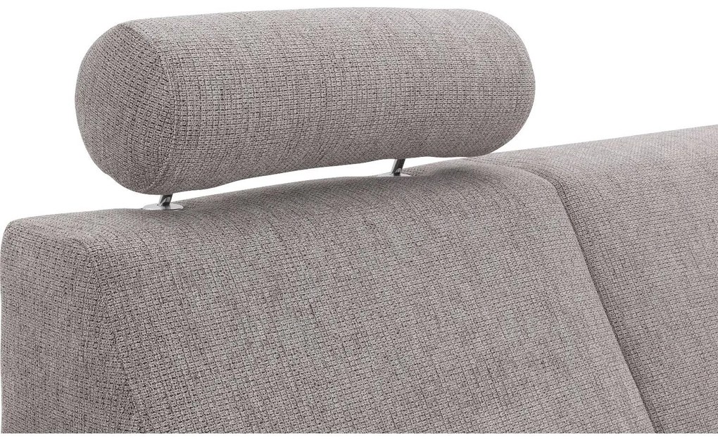 Goossens Basic Hoekbank Helsinki Incl. Hoofdsteun bruin, stof, 2-zits, modern design met ligelement rechts