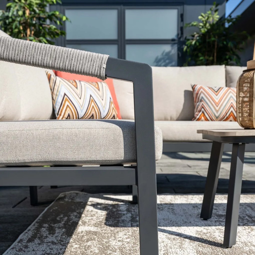 Garden Impressions Milou loungeset hoek 4-delig - donker grijs