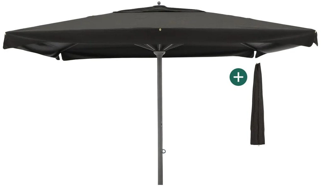 + 15% kassakorting | Parasol Shadowline Java | Inclusief hoes | Vierkant | 450x450cm | Met draaihendel | Zwart | Kees Smit Tuinmeubelen
