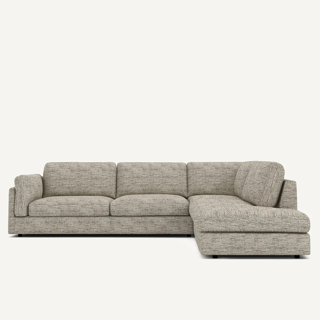 Hoekbank in gestippelde visgraatstof, César