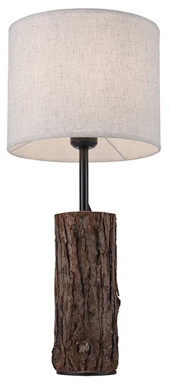 Landelijke tafellamp hout met witte kap - Oriana Landelijk E27 rond Binnenverlichting Lamp