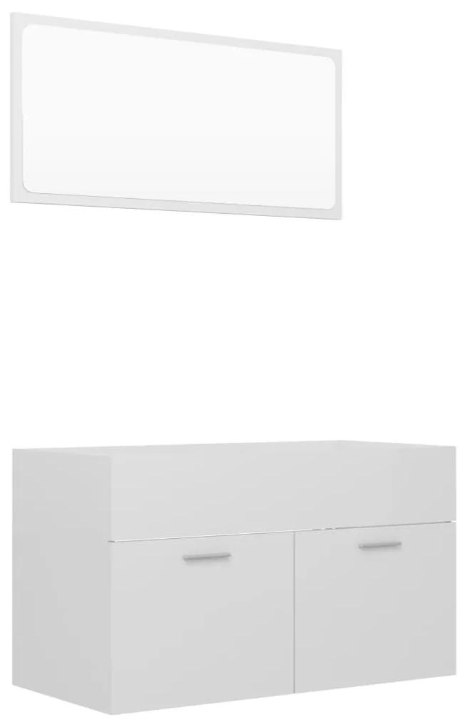 vidaXL 804797  2 Piece Bathroom Furniture Set High Gloss White Engineered Wood