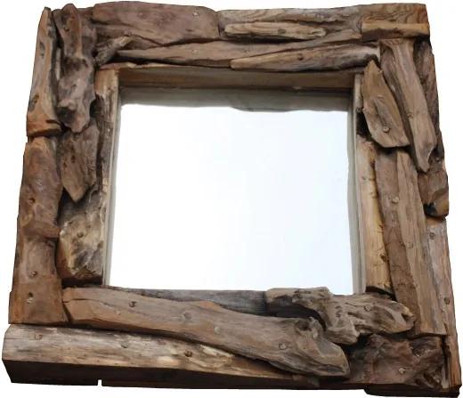 Spiegel - 50x50 cm - blank - root hout/glas