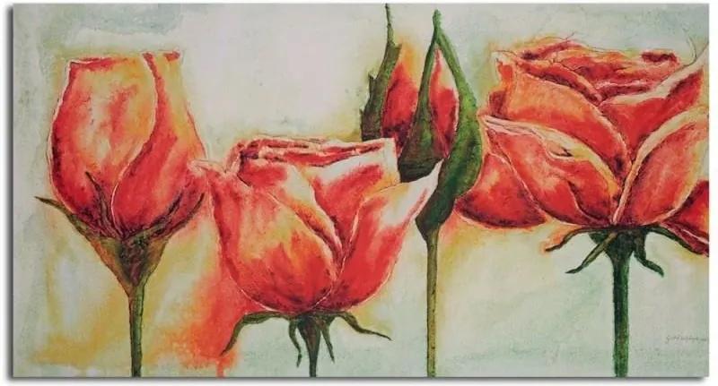 Schilderij - Rode rozen