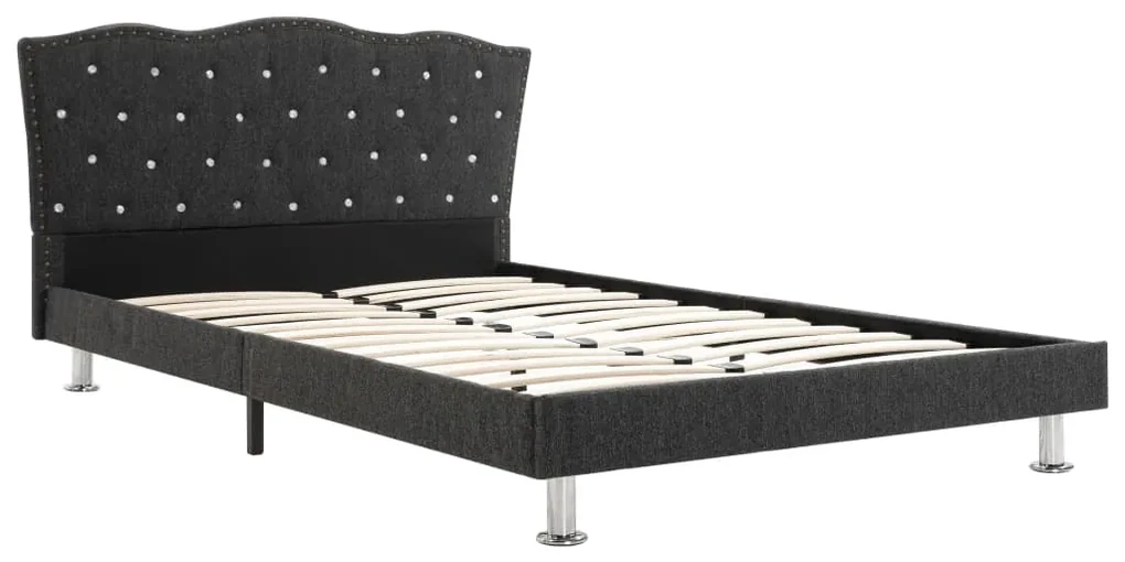 vidaXL Bed met traagschuim matras stof donkergrijs 120x200 cm