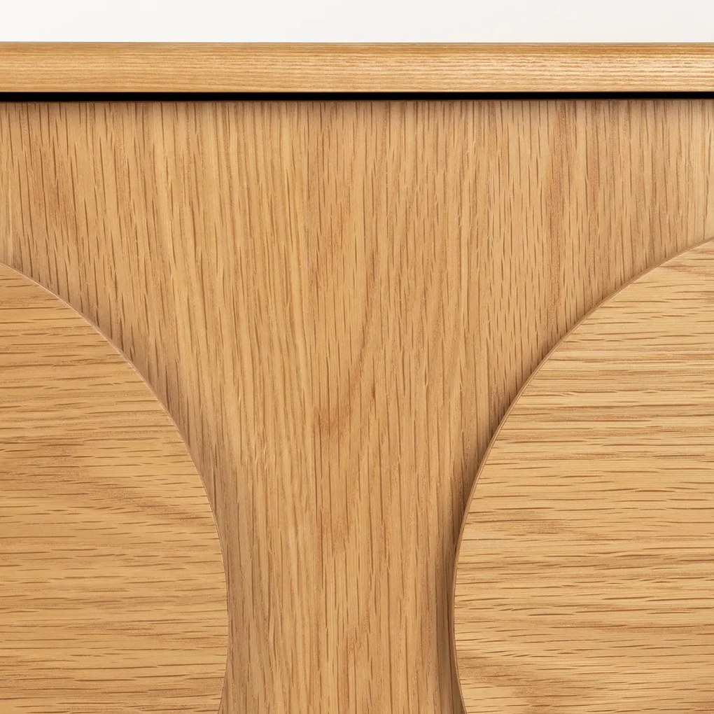 Zuiver Groove Design Dressoir Eiken 2 Deurs  82 Cm - 82x40x58cm.