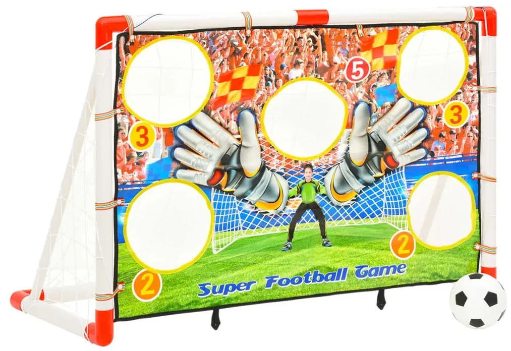 vidaXL Voetbaldoelenset met doelmuur 120x51x77,5 cm