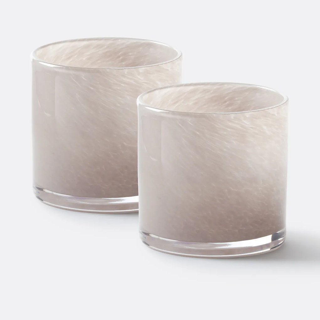 Set van 2 gekleurde glazen kandelaars Iva