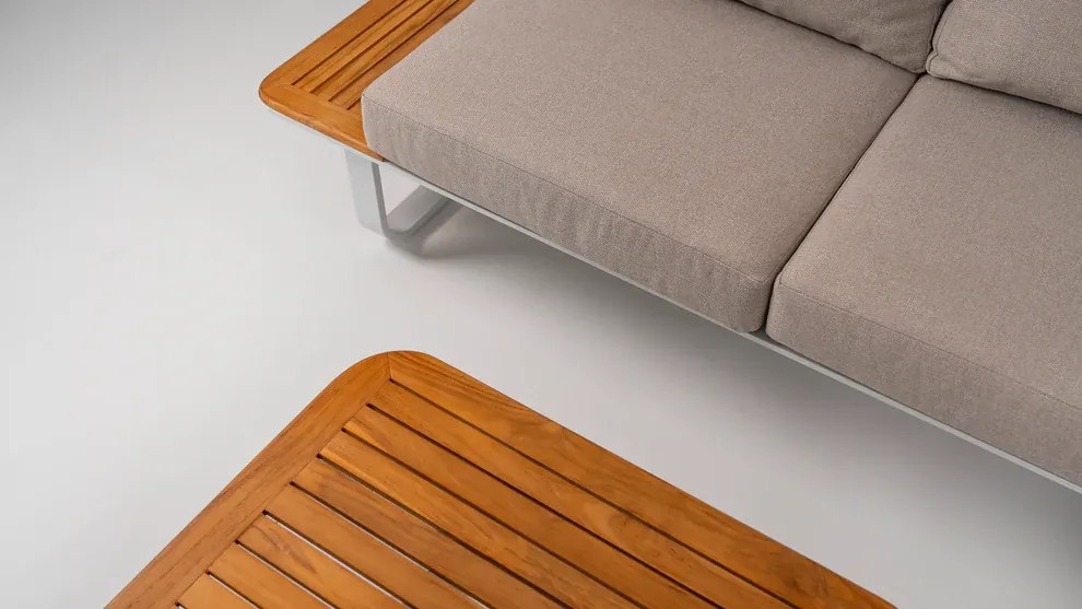 DATHO OUTDOOR Hoek Loungeset - Capri - Aluminium - Teak - Datho Outdoor