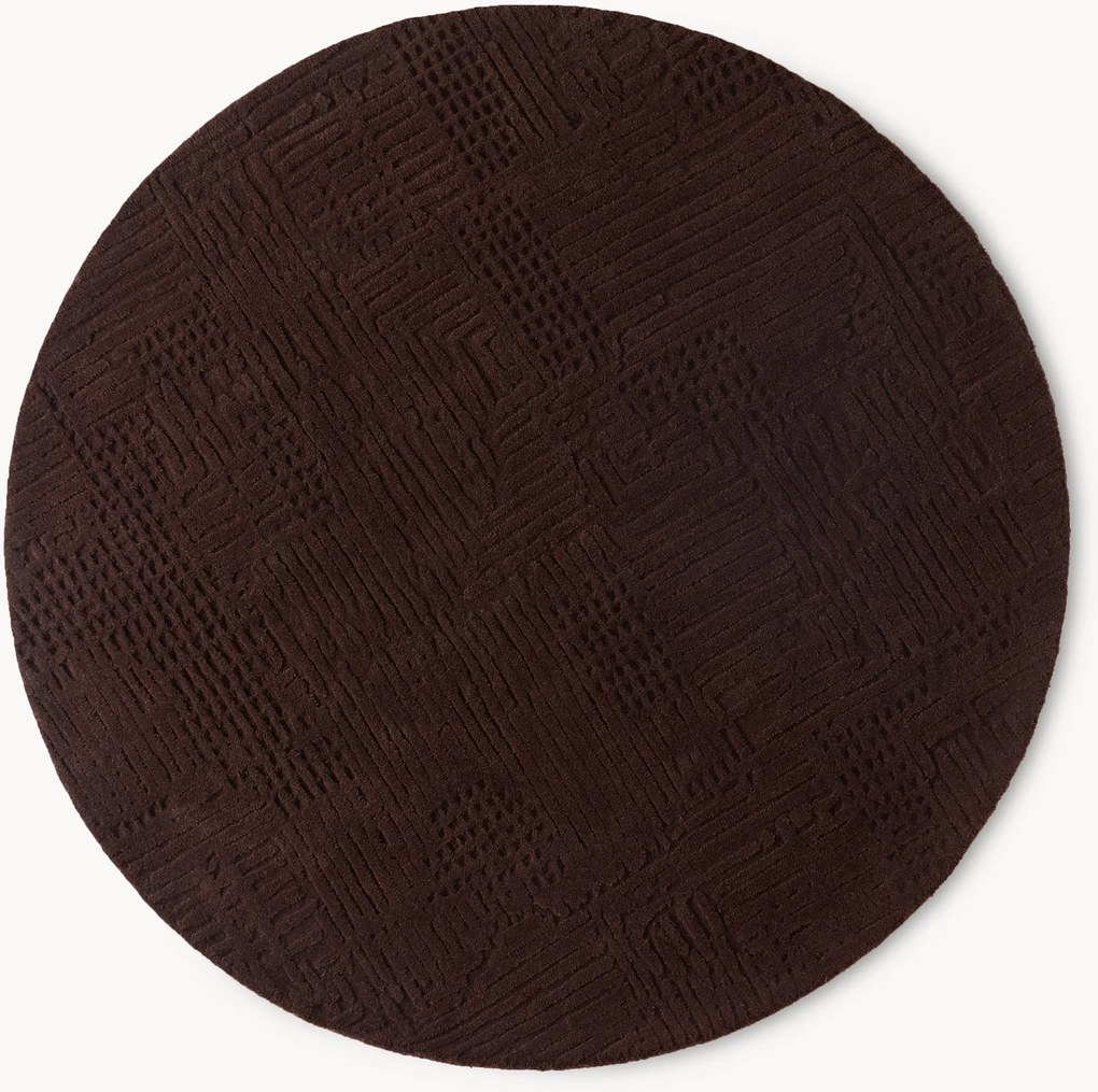 Rond wollen vloerkleed Merima, handgetuft