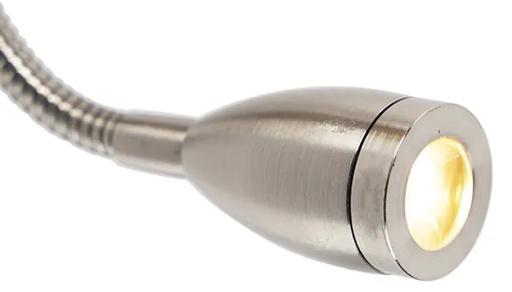 Smart wandlamp staal met grijze kap incl. Wifi A60 - Stacca