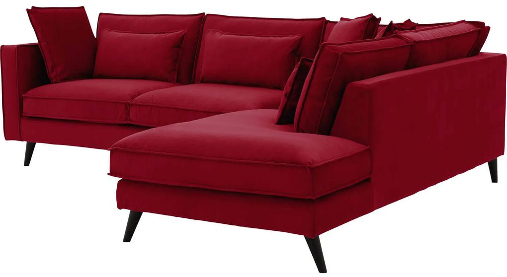 Goossens Bank Suite rood, stof, 2,5-zits, elegant chic met ligelement rechts