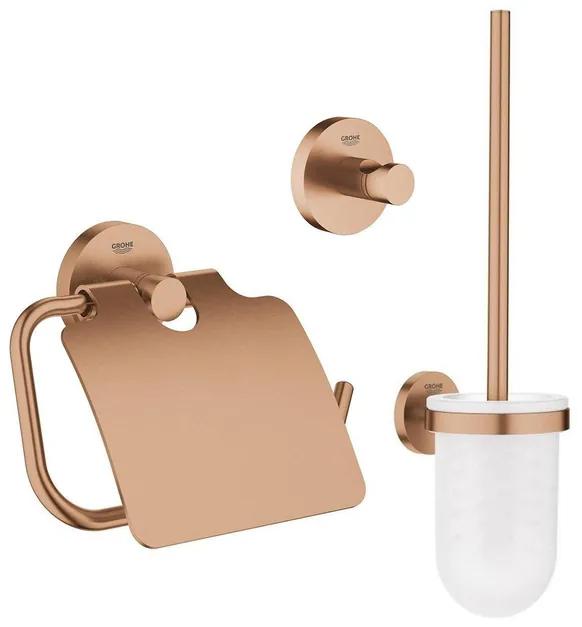 GROHE Essentials Toilet accessoireset 3-delig met toiletborstelhouder, handdoekhaak en toiletrolhouder Brushed Warm sunset sw99003/sw99027/sw99043/