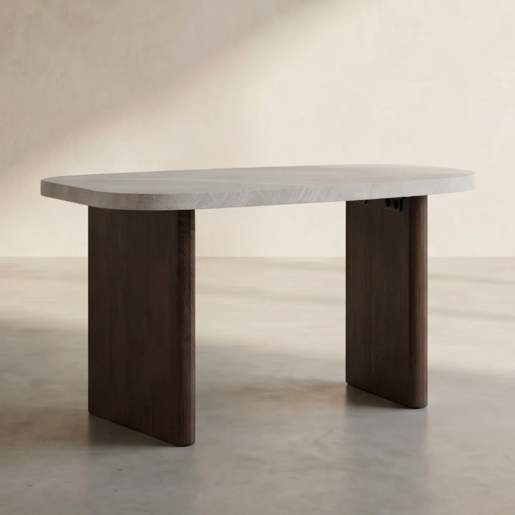 Organische Bijzettafel Bruin - 45 X 70cm.