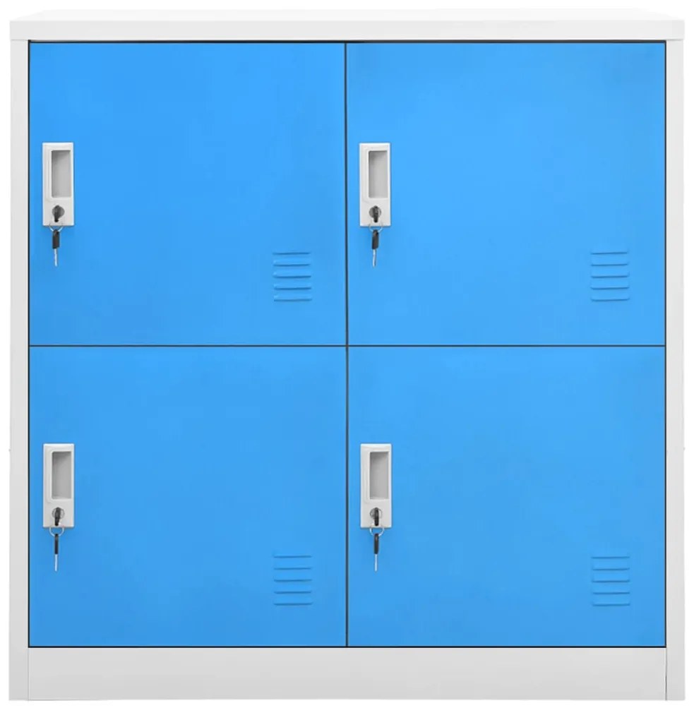 vidaXL Lockerkast 90x45x92,5 cm staal lichtgrijs en blauw