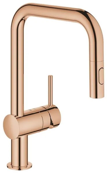 GROHE Minta Keukenkraan - hoog - draaibare/uittrekbare u uitloop - 2 straalsoorten - warm sunset glans OUTLETSTORE 32322DA2