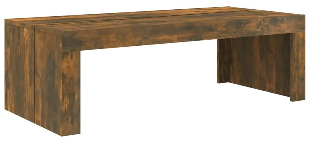 vidaXL Salontafel 110x50x35 cm bewerkt hout gerookt eikenkleurig