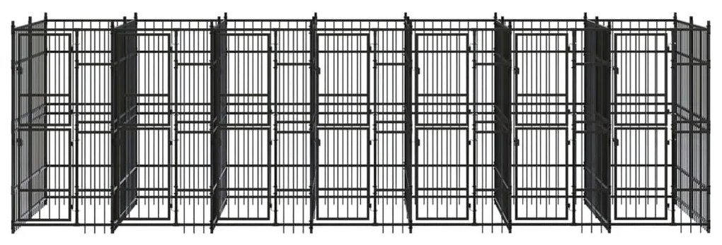 vidaXL Hondenkennel 12,9 m² staal