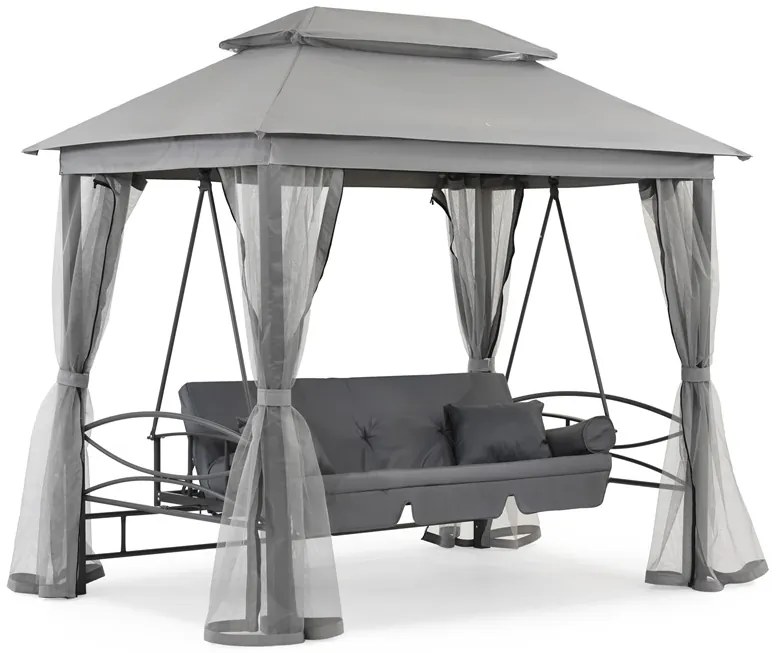 Mooie Premium Garden Point metalen tuinschommel grijs