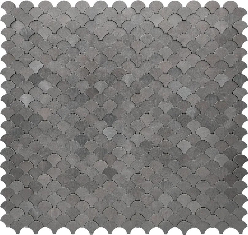 Zelfklevende Mozaïektegels Metaal | Visschub Antraciet | 28,8×29,8 cm | Keuken, Bad & WC